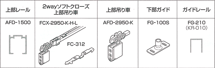 ATOM　FC-2950-K-H　AFDシリーズ ソフトクローズ上部吊り車　茶　286672　