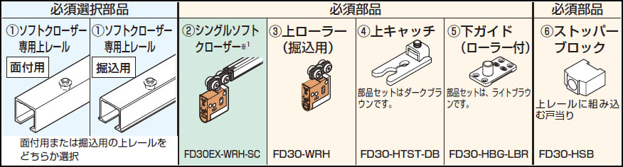 LAMP FD30EX　シングルソフトクローザー仕様 標準仕様例
