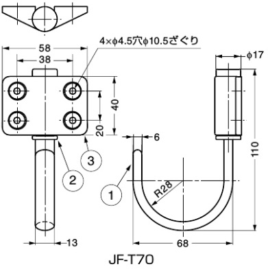 LAMP ステンレス鋼製フック1