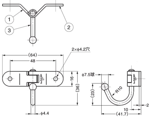ジツ様　耐熱　フック　1m   TYPE1 画鋲、クリップ、安全ピン、マグネットの株式会社ミツヤ | 接触
