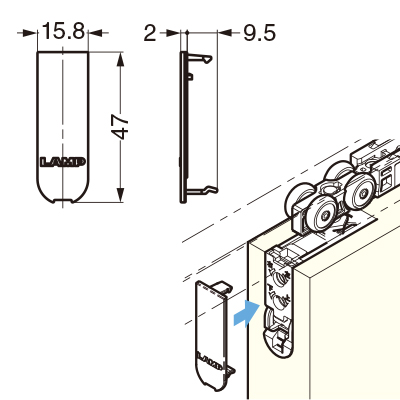 上ローラー用化粧キャップ